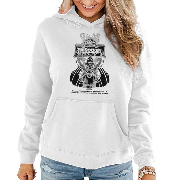 Sweat à capuche femme The Rocker Ailes & Couronne, Style Rock & Moto