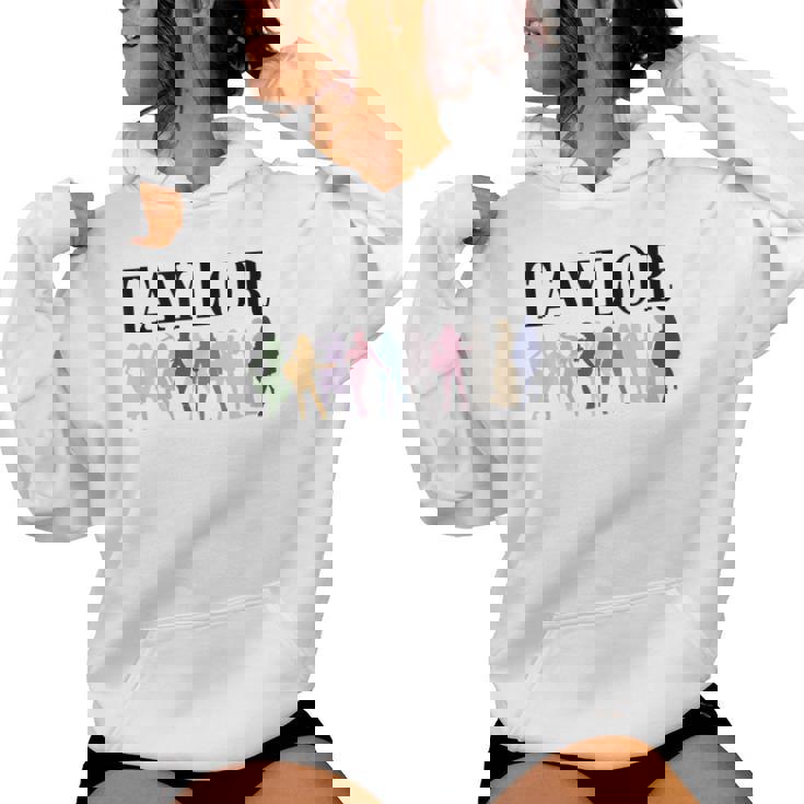 Taylor Personalized Name I Love Taylor Girl Groovy 90S Women Hoodie