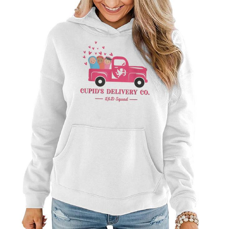 Valentine Labor And Delivery Nurse Squad Cupid's Delivery Co Women Hoodie