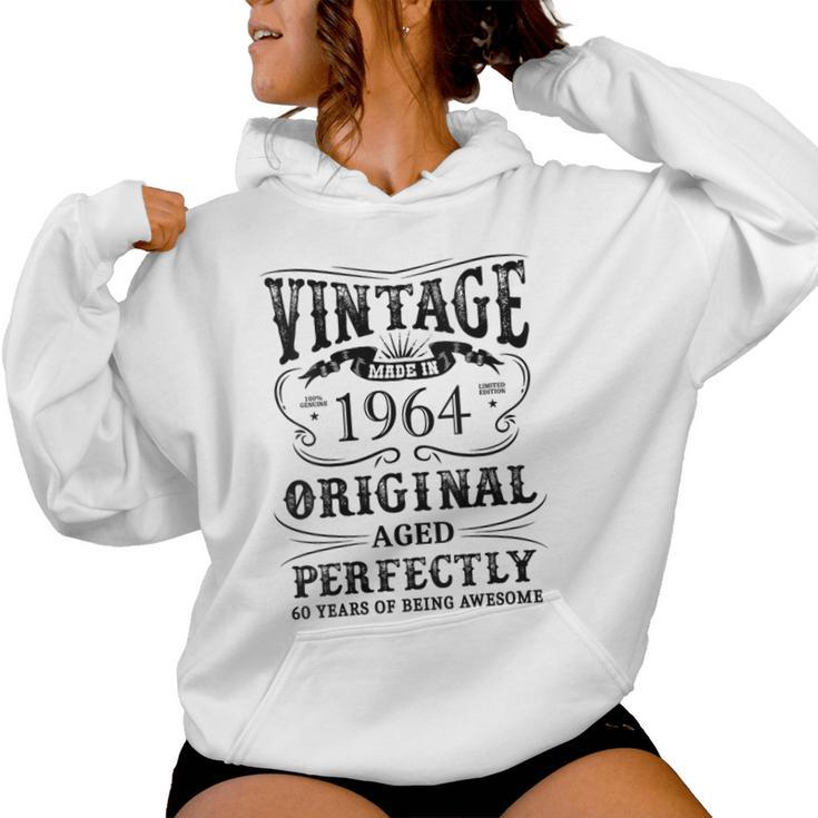 Vintage Made In 1964 60 Years Of Being Awesome Women Hoodie