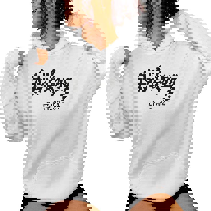 Wife Est 2024 Just Married Honeymoon Husband Wedding Couple Women Hoodie