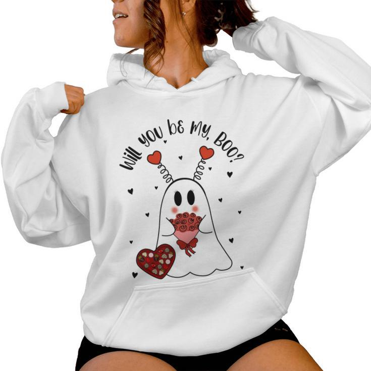 Will You Be My Boo Ghost Boujee Valentines Day Girls Women Hoodie