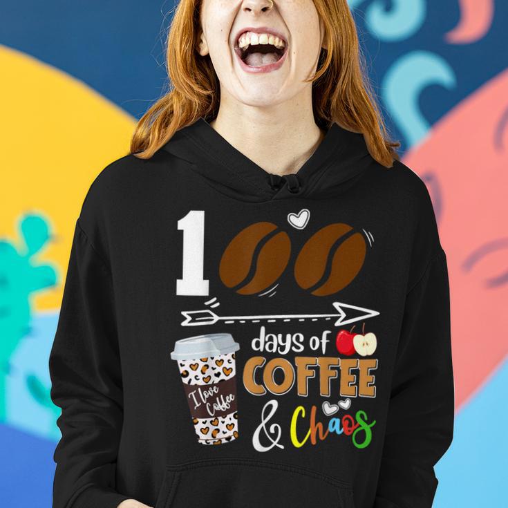 100 Days Of Coffee 100Th Day Of School For Teacher Student Women Hoodie Gifts for Her