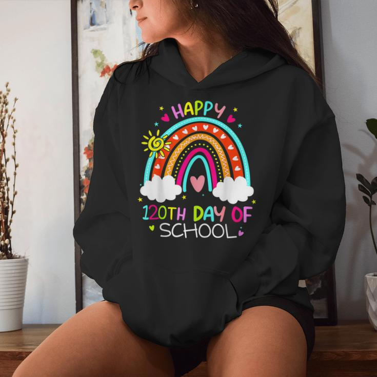 120Th Day Of School Rainbow 120 Days Smarter Teacher Women Hoodie Gifts for Her