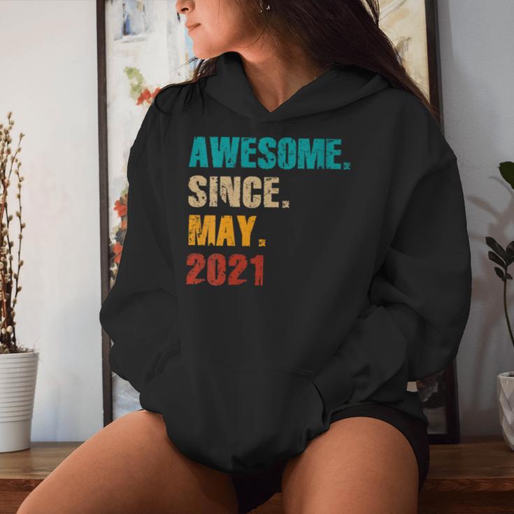 3 Year Old Vintage Awesome Since May 2021 3Rd Birthday Women Hoodie Gifts for Her