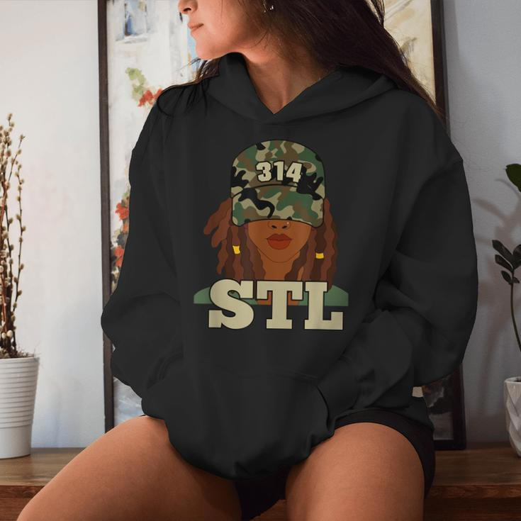 314 Stl St Louis Black Woman Locs Camo Women Hoodie Gifts for Her