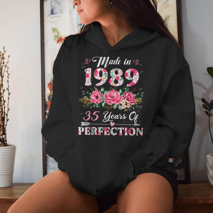 35 Year Old Made In 1989 Floral 35Th Birthday Women Women Hoodie Gifts for Her