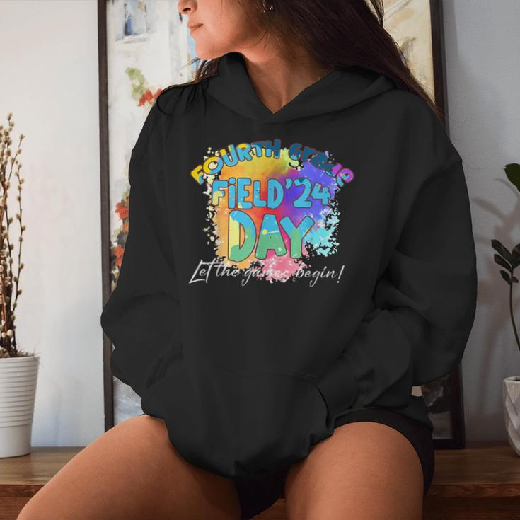 4Th Grade School Field Day Trip 2024 Let The Games Begin Women Hoodie Gifts for Her