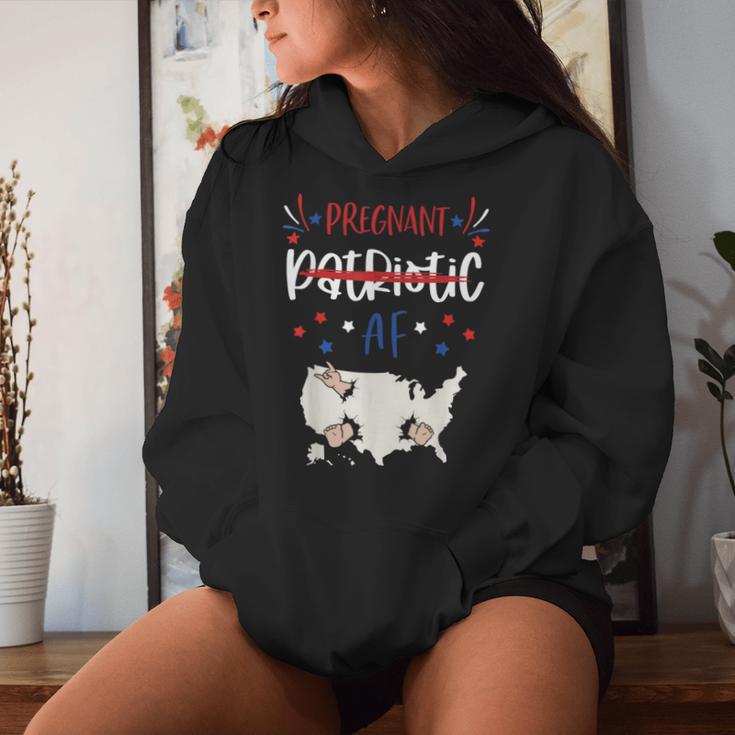 4Th Of July Pregnancy Patriotic Af Pregnant Man Women Women Hoodie Gifts for Her