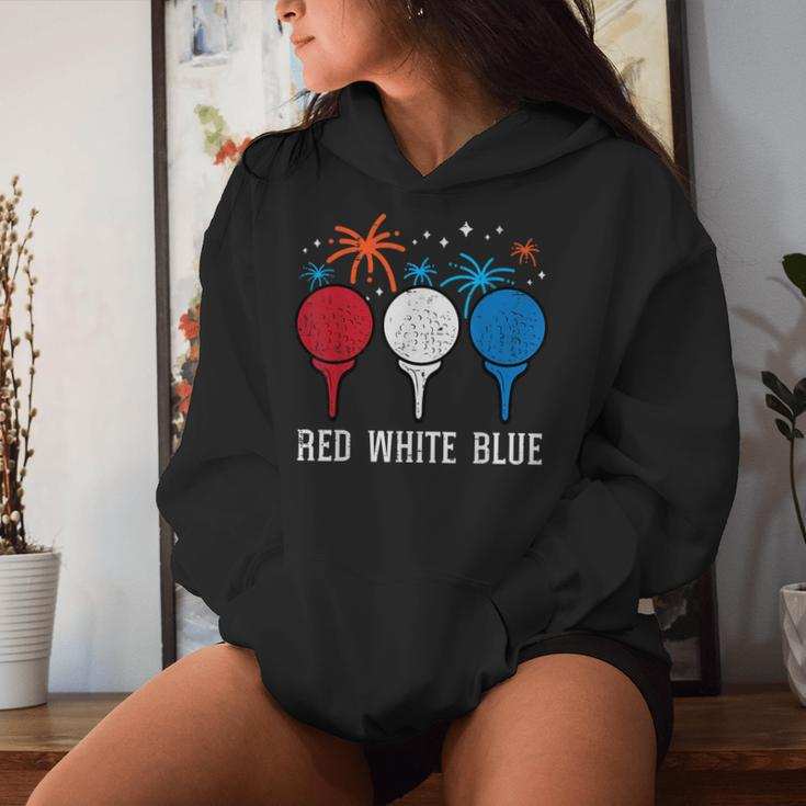 4Th July Red White Blue Golf Patriotic Golfer Dad Women Women Hoodie Gifts for Her