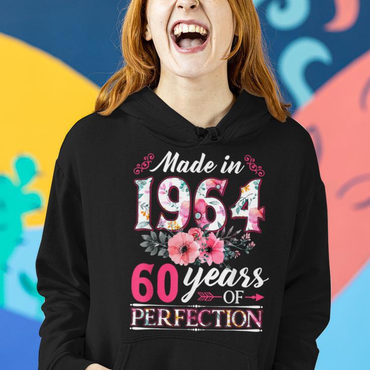 60 Year Old Made In 1964 Floral Flower 60Th Birthday Womens Women Hoodie Gifts for Her