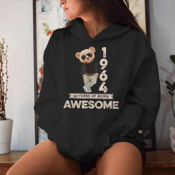 60Th Birthday 1964 Original Awesome Teddy Bear Women Hoodie Gifts for Her