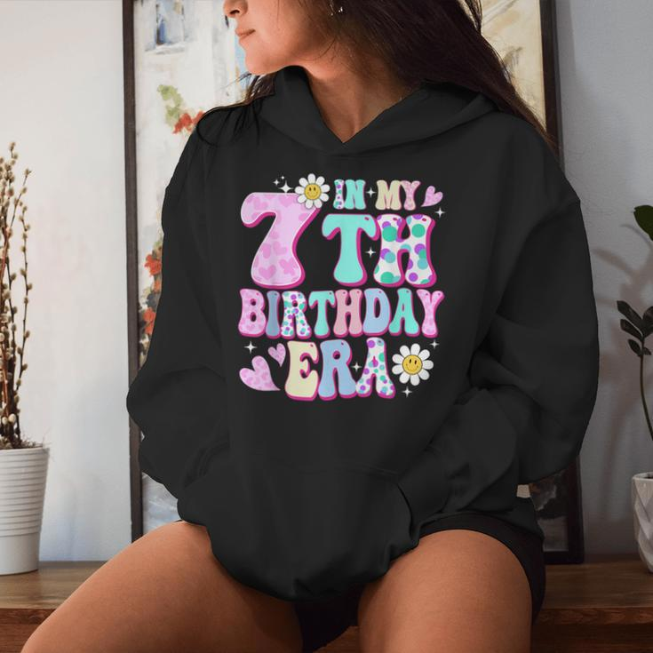 In My 7Th Birthday Era Seven Bday 7 Year Old Birthday Girl Women Hoodie Gifts for Her