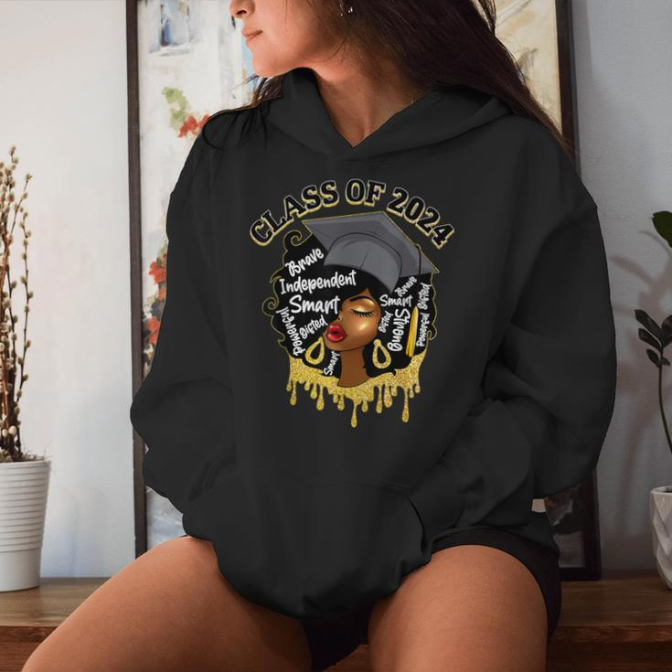 Afro Proud Black Girls Graduation Class Of 2024 Women Hoodie Gifts for Her
