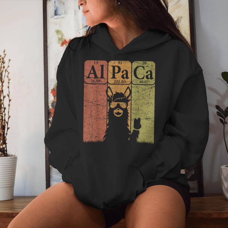 Alpaca Periodic Table Elements Llama Alpaca Vintage Women Hoodie Gifts for Her