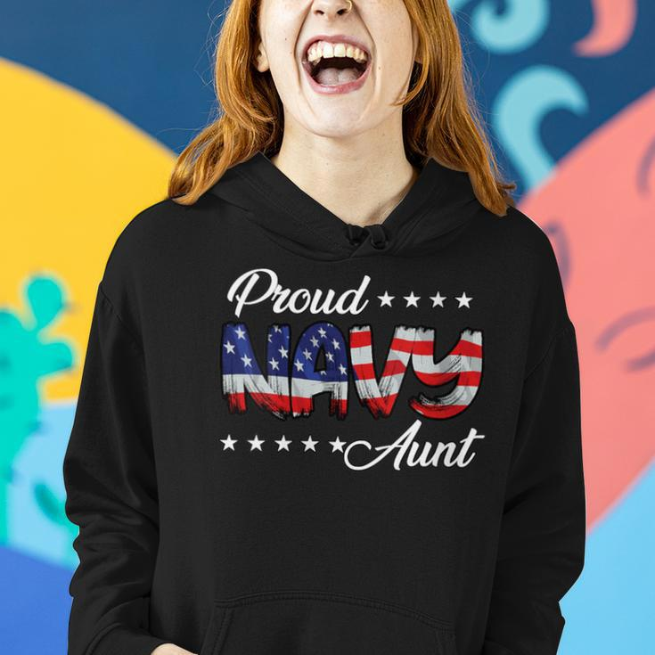 American Flag Bold Proud Navy Aunt Women Hoodie Gifts for Her