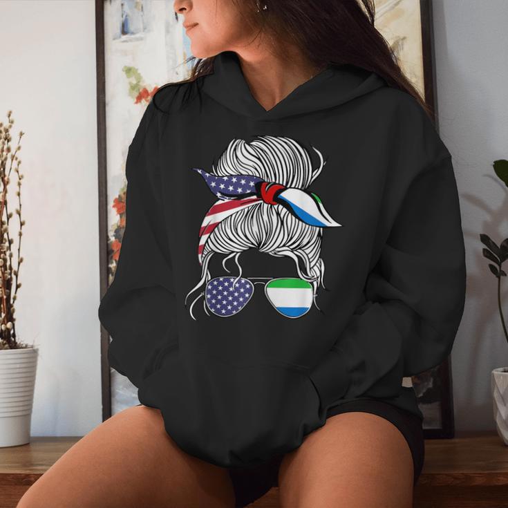 American Sierra Leonean Patriot Flag Girl Leone Grown Women Hoodie Gifts for Her