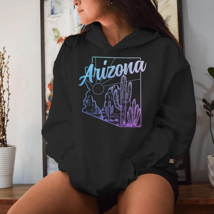 Arizona Az Pride Cactus Desert State Map Women Hoodie Gifts for Her