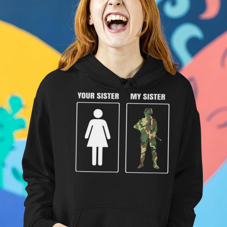 Army Military Sister Appreciation Proud Brother Women Hoodie Gifts for Her