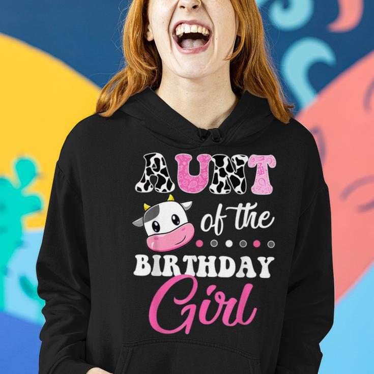 Aunt Of The Birthday Girl Family Matching Farm Cow Women Hoodie Gifts for Her