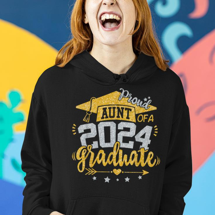 Auntie Senior 2024 Proud Aunt Of A Class Of 2024 Graduate Women Hoodie Gifts for Her