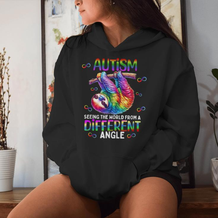 Autism Rainbow Sloth Seeing The World From Different Angle Women Hoodie Gifts for Her