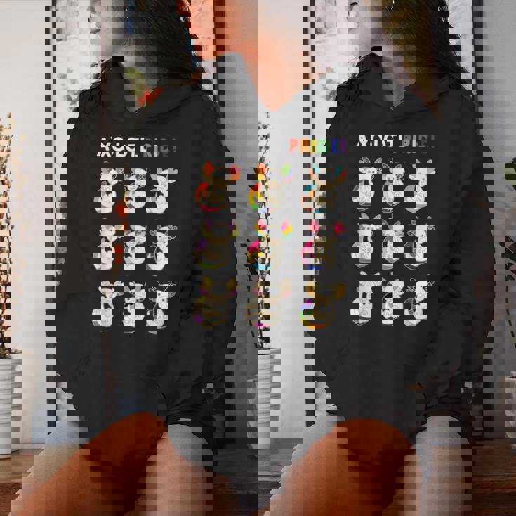 Axolotl Pride Lgbt Kawaii Axolotls Rainbow Gay Pride Month Women Hoodie Gifts for Her