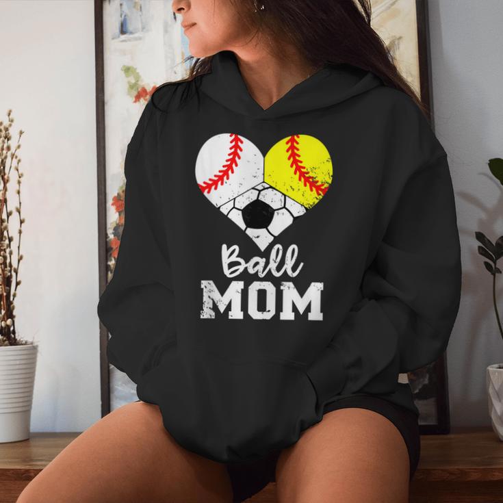 Ball Mom Baseball Softball Soccer Mom Women Hoodie Gifts for Her