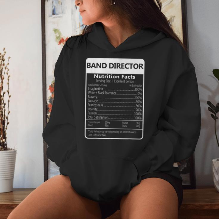 Band Director Nutrition Facts Sarcastic Graphic Women Hoodie Gifts for Her