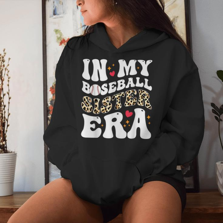 In My Baseball Sister Era Leopard Skin Sister Baseball Cool Women Hoodie Gifts for Her