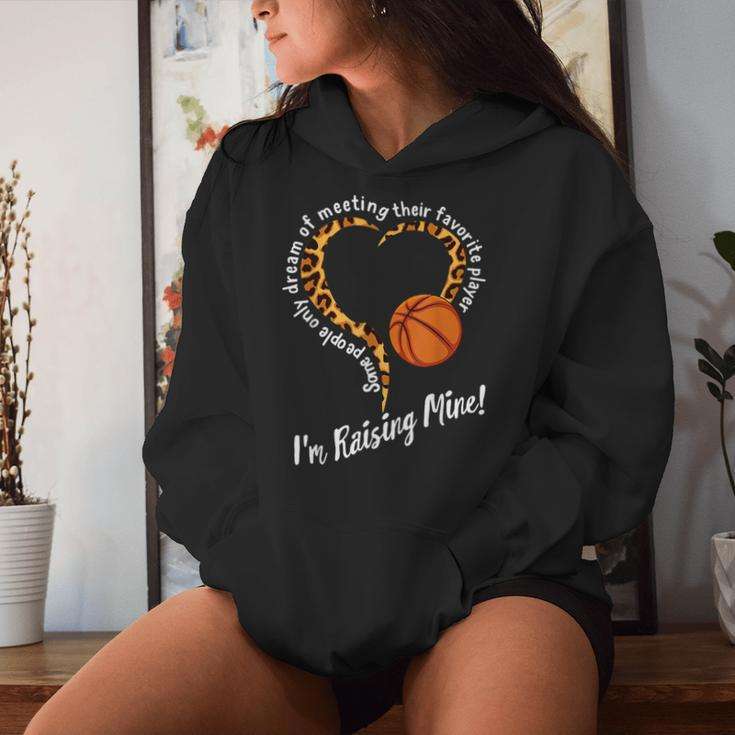 Basketball Mom Raising Favorite Player Leopard Women Hoodie Gifts for Her