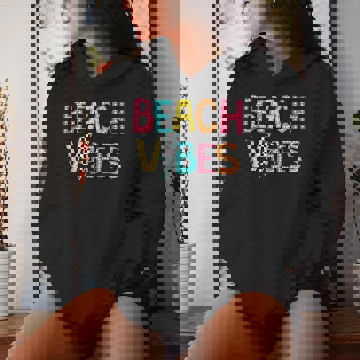 Beach Vibes Hello Summer Vacation Girl N Colorful Women Hoodie Gifts for Her