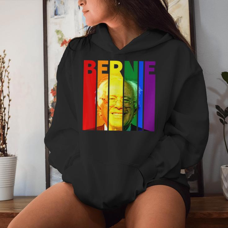 Bernie Sanders Gay Lgbtq Rainbow Vintage Democrat Voter Women Hoodie Gifts for Her