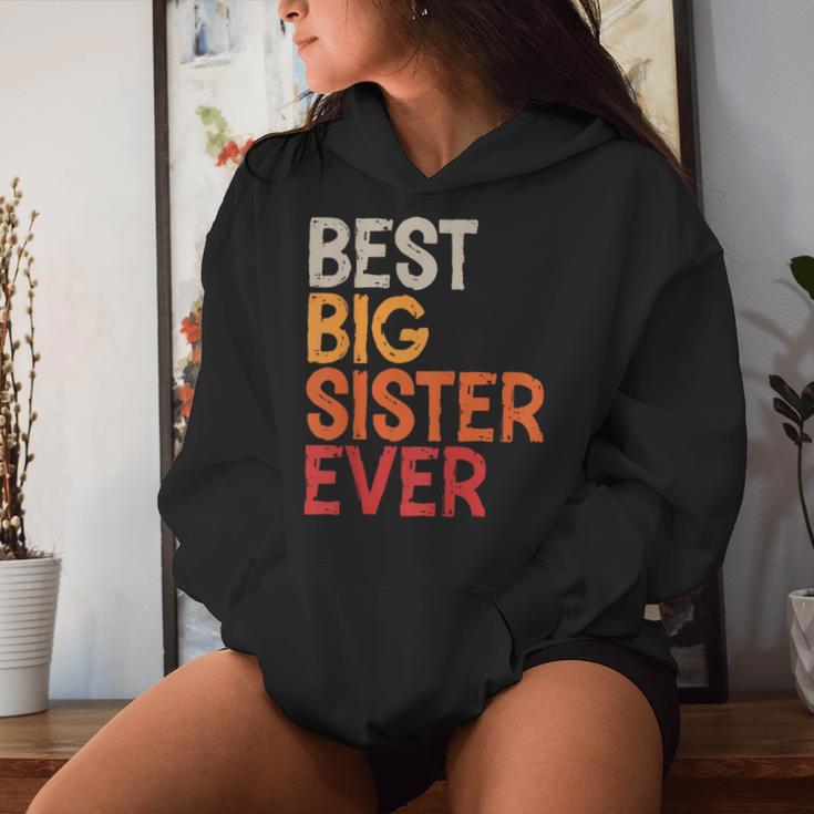 Best Big Sister Ever Sibling Vintage Distressed Big Sister Women Hoodie Gifts for Her