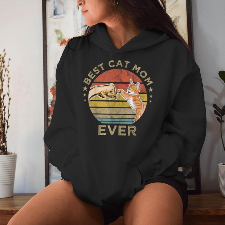 Best Cat Mom Everintage Madre Regalo Gato Día De La Madre Sudadera con capucha para mujer Regalos para ella
