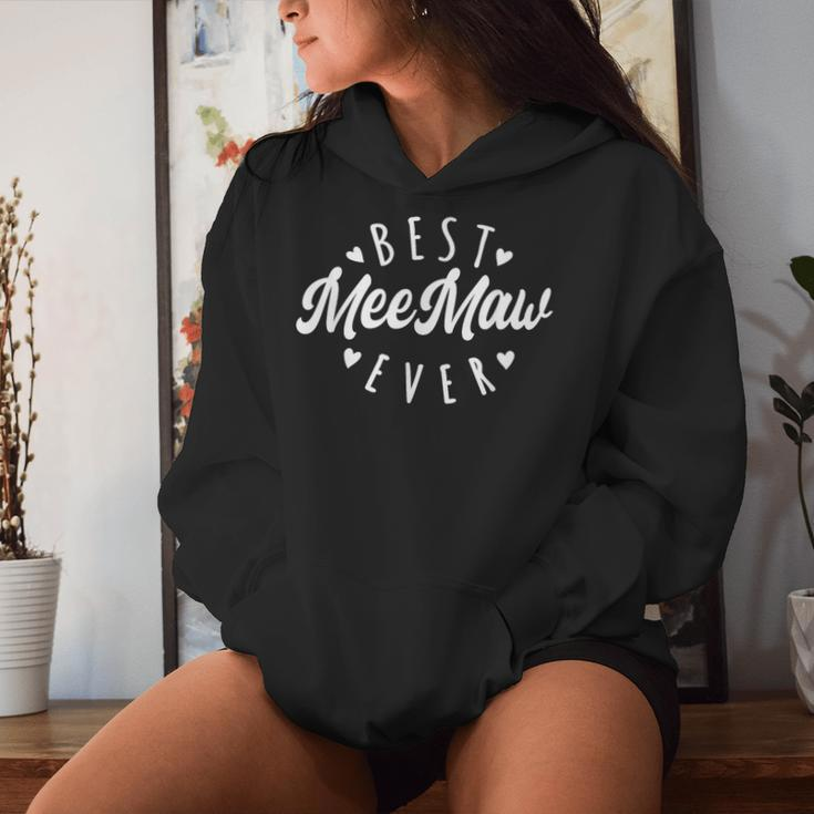 Best Meemaw Ever Modern Calligraphy Font Mother's Day Meemaw Women Hoodie Gifts for Her