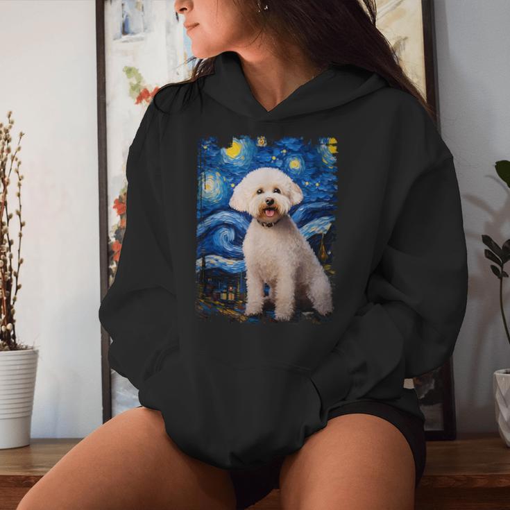 Bichon Frisé Hund Sternennacht Malerei Hund Mama Papa Kapuzenpullover für Damen Geschenke für Sie