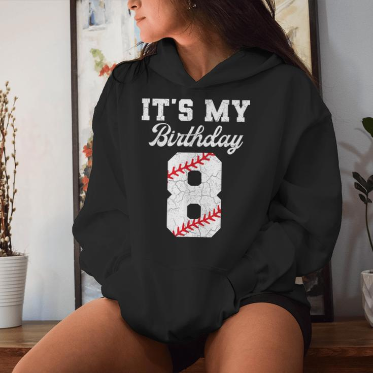 Birthday Boy 8 Baseball Its My 8Th Birthday Boys Girls Women Hoodie Gifts for Her