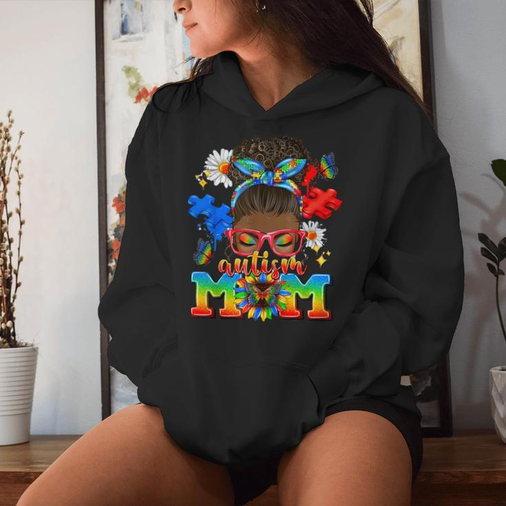 Black Afro American Autism Awareness Mom African Autism Women Hoodie Gifts for Her