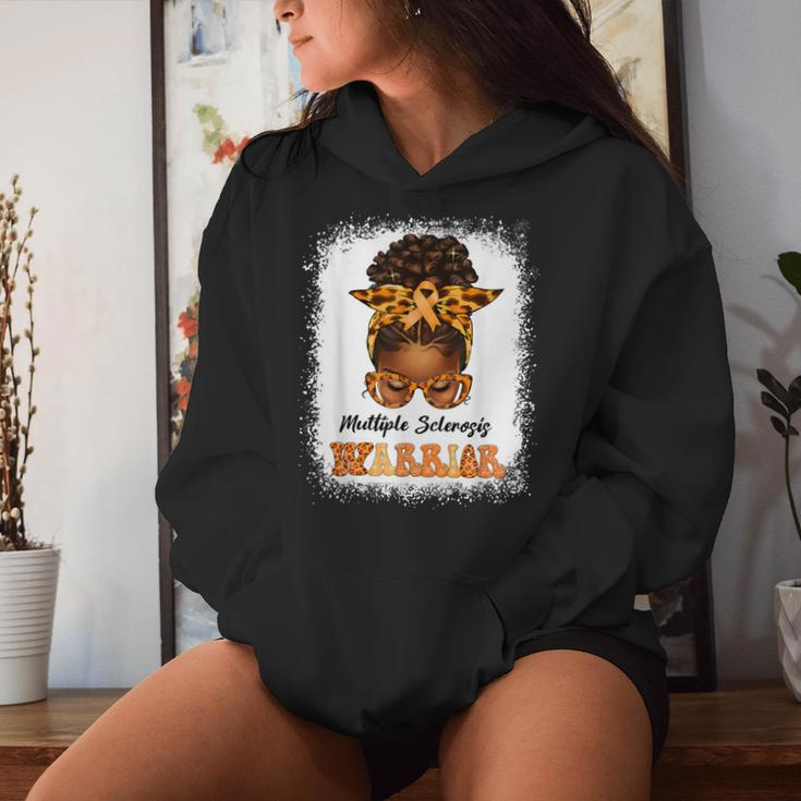 Black Multiple Sclerosis Awareness Messy Bun Ms Women Hoodie Gifts for Her