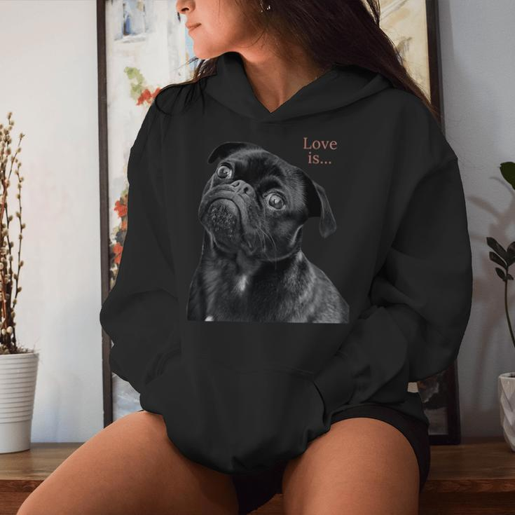 Black Pug Pug Mom Dad Life Love Dog Pet Women Hoodie Gifts for Her