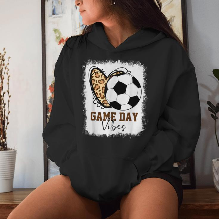 Bleached Soccer Game Day Vibes Soccer Mom Game Day Season Women Hoodie Gifts for Her