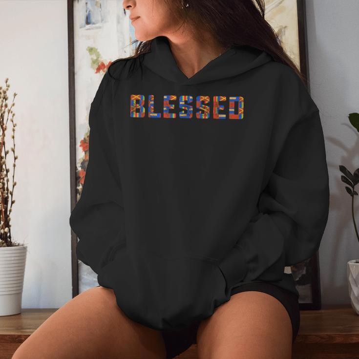 Blessed Kente Pattern African American Junenth Women Women Hoodie Gifts for Her