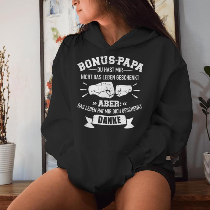 Bonus Papa Leben Geschenkt Slogan Stepdaughter Kapuzenpullover für Damen Geschenke für Sie