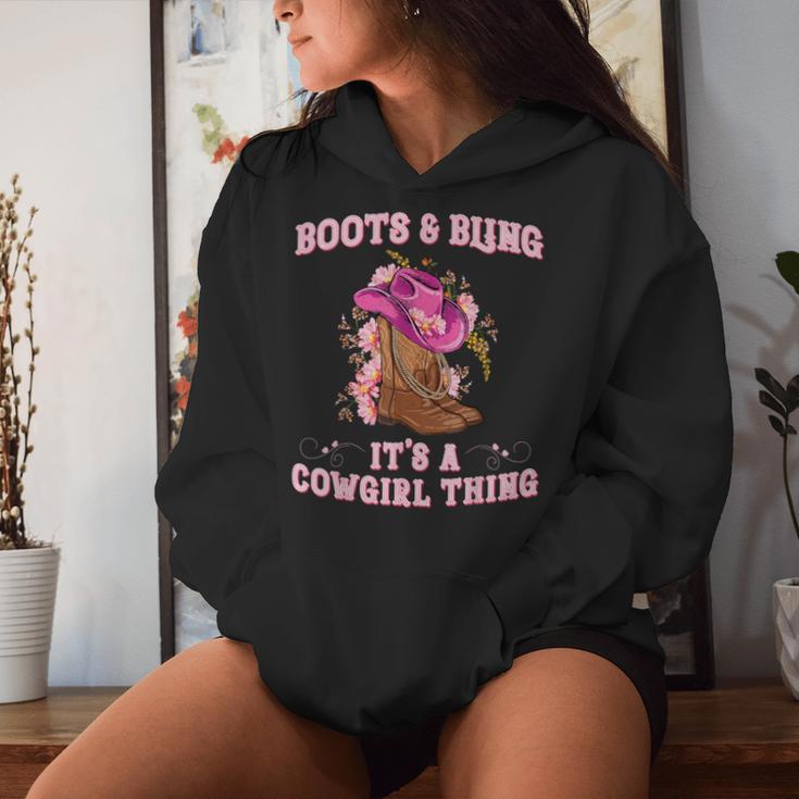 Boots And Bling Its A Cowgirl Thing Cute Love Country Girls Women Hoodie Gifts for Her