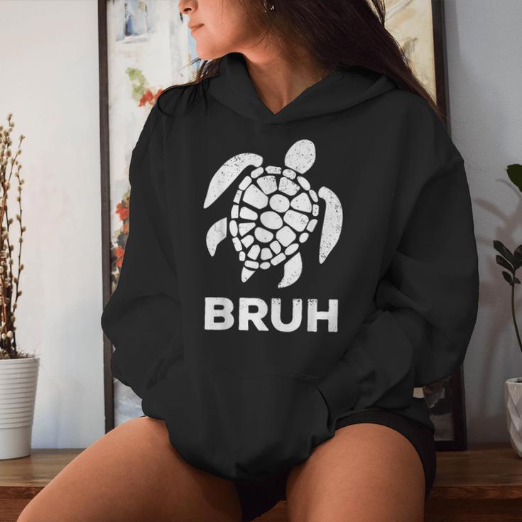 Bruh Meme Sea Turtle Retro Earth Day 2024 Ns Boys Women Hoodie Gifts for Her