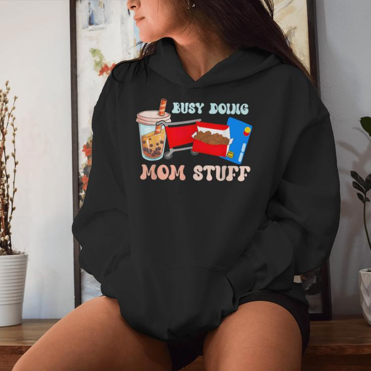 Busy Doing Mom Stuff Busy-Mom Bubble Tea Women Hoodie Gifts for Her