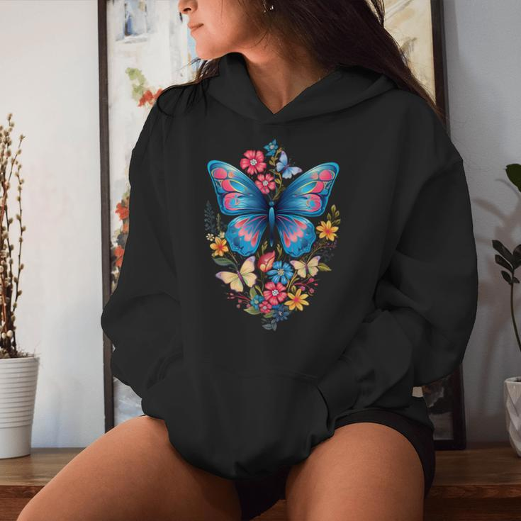 Butterfly With Flowers I Aesthetic Butterfly Women Hoodie Gifts for Her