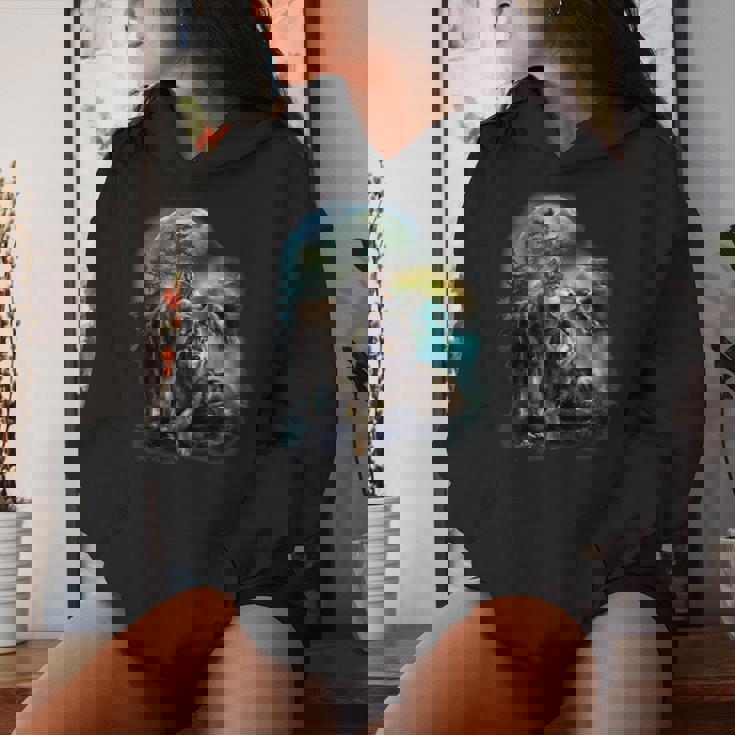 Camisa De Lobo Para Hombre De Lobo Para Luna De Lobo Sudadera con