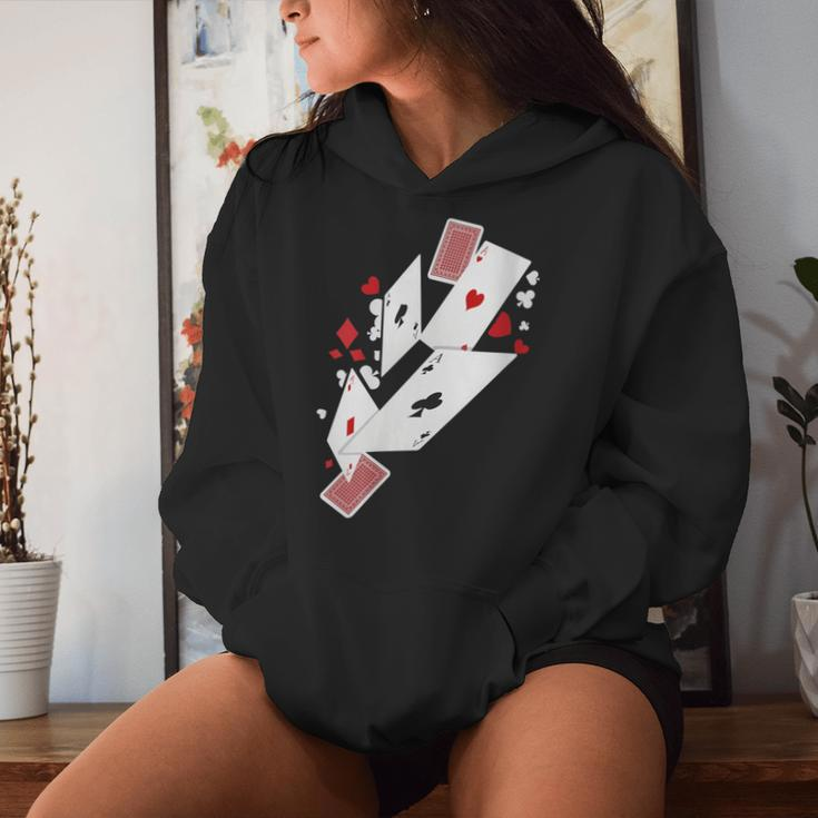 Card Shark Poker Player Four Aces Gambling Idea Women Hoodie Gifts for Her